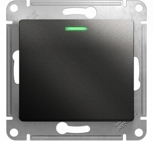 Фото Schneider Electric Glossa GSL000763 Переключатель одноклавишный с подсветкой (10 А, под рамку, скрытая установка, антрацит)