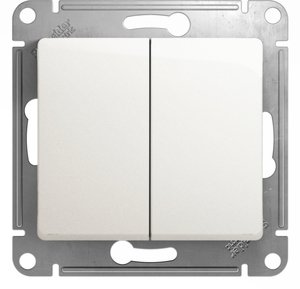 Фото Schneider Electric Glossa GSL000665 Переключатель двухклавишный (10 А, под рамку, скрытая установка, перламутр)