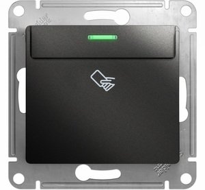 Фото Schneider Electric Glossa GSL000769 Выключатель для ключ-карты с подсветкой (10 А, под рамку, скрытая установка, антрацит)