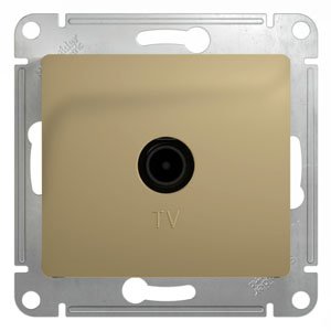 Фото Schneider Electric Glossa GSL000492 Розетка телевизионная проходная (TV, под рамку, скрытая установка, титан)