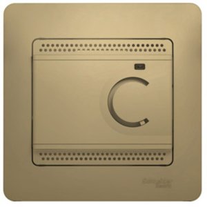 Фото Schneider Electric Glossa GSL000438 Термостат электронный для теплых полов +5…+50°С (10 А, 220 В, в сборе, скрытая установка, титан)