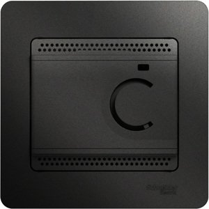 Фото Schneider Electric Glossa GSL000738 Термостат электронный для теплых полов +5…+50°С (10 А, 220 В, в сборе, скрытая установка, антрацит)