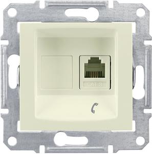 Фото Schneider Electric Sedna SDN4101147 Розетка телефонная (RJ11, под рамку, скрытая установка, бежевая)