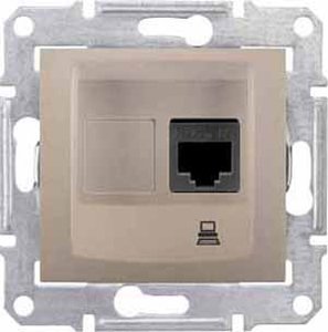 Фото Schneider Electric Sedna SDN4900168 Розетка компьютерная (RJ45, cat.6, STP, под рамку, скрытая установка, титан)