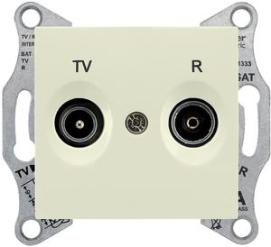 Фото Schneider Electric Sedna SDN3301647 Розетка телевизионная (TV+Radio, под рамку, скрытая установка, бежевая)