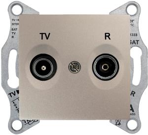 Фото Schneider Electric Sedna SDN3301668 Розетка телевизионная (TV+Radio, под рамку, скрытая установка, титан)