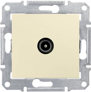 Фото Schneider Electric Sedna SDN3201847 Розетка телевизионная проходная (TV, 4 дБ, под рамку, скрытая установка, бежевая)