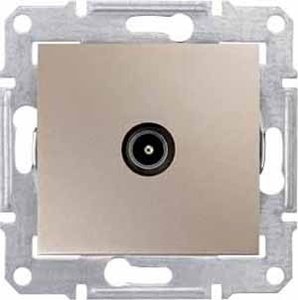 Фото Schneider Electric Sedna SDN3201868 Розетка телевизионная проходная (TV, 4 дБ, под рамку, скрытая установка, титан)
