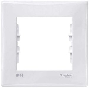 Фото Schneider Electric Sedna SDN5810121 Рамка 1-постовая (IP44, горизонтальная, белая)