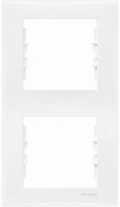 Фото Schneider Electric Sedna SDN5801121 Рамка 2-постовая (вертикальная, белая)