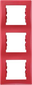 Фото Schneider Electric Sedna SDN5801341 Рамка 3-постовая (вертикальная, красная)