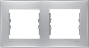 Фото Schneider Electric Sedna SDN5810360 Рамка 2-постовая (IP44, горизонтальная, алюминий)