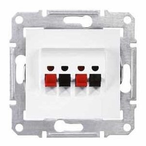 Фото Schneider Electric Sedna SDN5400121 Розетка аудио (2 канала, под рамку, скрытая установка, белая)