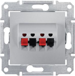 Фото Schneider Electric Sedna SDN5400160 Розетка аудио (2 канала, под рамку, скрытая установка, алюминий)