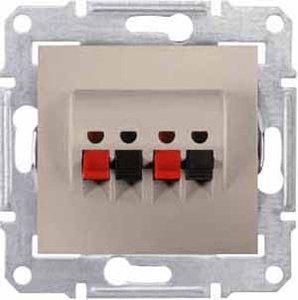 Фото Schneider Electric Sedna SDN5400168 Розетка аудио (2 канала, под рамку, скрытая установка, титан)