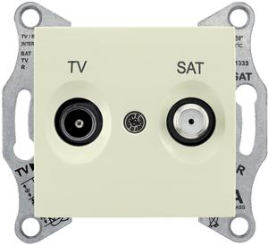 Фото Schneider Electric Sedna SDN3401647 Розетка телевизионная (TV+SAT, под рамку, скрытая установка, бежевая)