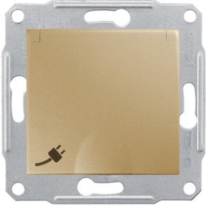 Фото Schneider Electric Sedna SDN3100368 Розетка с заземляющим контактом (16 А, под рамку, скрытая установка, шторки, крышка, IP44, титан)