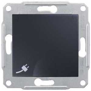 Фото Schneider Electric Sedna SDN3100370 Розетка с заземляющим контактом (16 А, под рамку, скрытая установка, шторки, крышка, IP44, графит)
