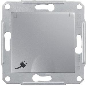 Фото Schneider Electric Sedna SDN3100160 Розетка с заземляющим контактом (16 А, под рамку, скрытая установка, шторки, крышка, алюминий)