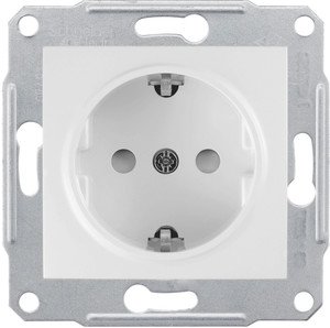 Фото Schneider Electric Sedna SDN3000121 Розетка с заземляющим контактом (16 А, под рамку, скрытая установка, шторки, белая)