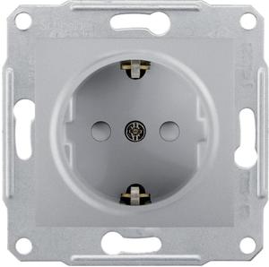 Фото Schneider Electric Sedna SDN3000160 Розетка с заземляющим контактом (16 А, под рамку, скрытая установка, шторки, алюминий)