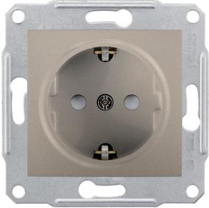 Фото Schneider Electric Sedna SDN3000168 Розетка с заземляющим контактом (16 А, под рамку, скрытая установка, шторки, титан)