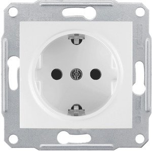 Фото Schneider Electric Sedna SDN3000521 Розетка с заземляющим контактом (16 А, под рамку, скрытая установка, белая)