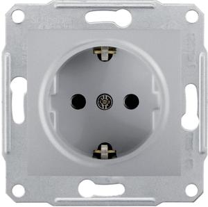 Фото Schneider Electric Sedna SDN3000560 Розетка с заземляющим контактом (16 А, под рамку, скрытая установка, алюминий)