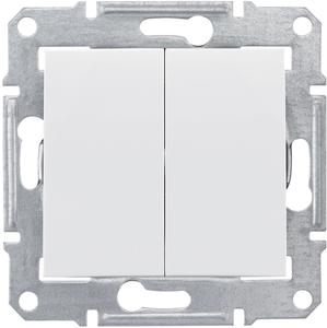Фото Schneider Electric Sedna SDN0300121 Выключатель двухклавишный (10 А, под рамку, скрытая установка, белый)