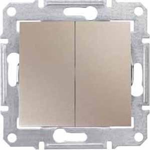 Фото Schneider Electric Sedna SDN0300168 Выключатель двухклавишный (10 А, под рамку, скрытая установка, титан)
