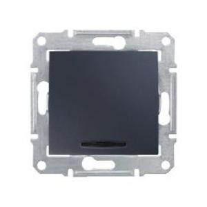 Фото Schneider Electric Sedna SDN1600170 Выключатель однокнопочный с синей подсветкой (10 А, под рамку, скрытая установка, графит)