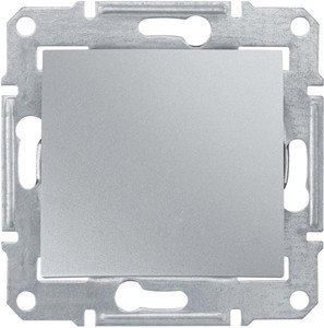 Фото Schneider Electric Sedna SDN0400160 Переключатель одноклавишный (10 А, под рамку, скрытая установка, алюминий)