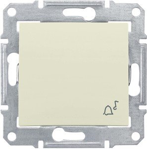 Фото Schneider Electric Sedna SDN0800347 Кнопка для звонка (10 А, IP44, под рамку, скрытая установка, бежевый)