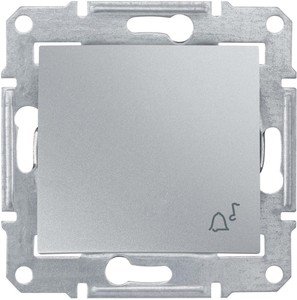 Фото Schneider Electric Sedna SDN0800360 Кнопка для звонка (10 А, IP44, под рамку, скрытая установка, алюминий)