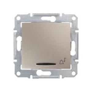 Фото Schneider Electric Sedna SDN1600468 Кнопка для звонка (10 А, под рамку, синяя подсветка, скрытая установка, титан)
