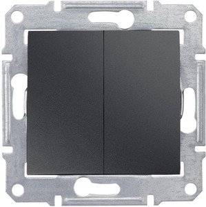 Фото Schneider Electric Sedna SDN0600170 Переключатель двухклавишный (10 А, под рамку, скрытая установка, графит)