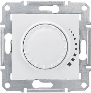 Фото Schneider Electric Sedna SDN2200721 Светорегулятор поворотный (325 Вт, R+C, под рамку, скрытая установка, белый)