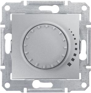 Фото Schneider Electric Sedna SDN2200760 Светорегулятор поворотный (325 Вт, R+C, под рамку, скрытая установка, алюминий)