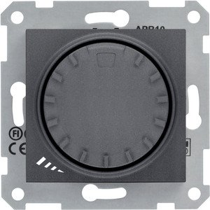 Фото Schneider Electric Sedna SDN2200970 Светорегулятор поворотный (1000 Вт, R+L, под рамку, скрытая установка, графит)