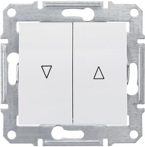 Фото Schneider Electric Sedna SDN1300121 Выключатель для жалюзи (10 А, без фиксации, под рамку, скрытая установка, белый)