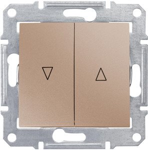 Фото Schneider Electric Sedna SDN1300168 Выключатель для жалюзи (10 А, без фиксации, под рамку, скрытая установка, титан)