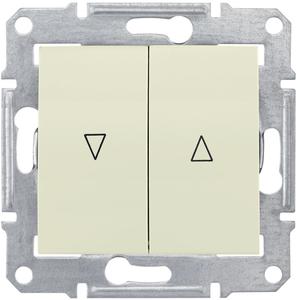 Фото Schneider Electric Sedna SDN1300347 Выключатель для жалюзи (10 А, с фиксацией, под рамку, скрытая установка, бежевый)