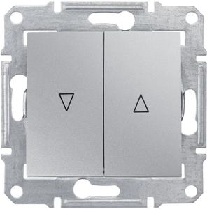 Фото Schneider Electric Sedna SDN1300360 Выключатель для жалюзи (10 А, с фиксацией, под рамку, скрытая установка, алюминий)
