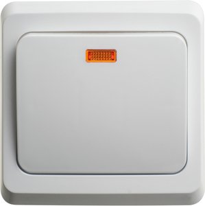 Фото Schneider Electric Этюд BC10-007B Переключатель одноклавишный (10 А, в сборе, скрытая установка, подсветка, белый)