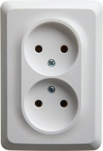Фото Schneider Electric Этюд PC16-105B Розетка двойная (16 А, в сборе, скрытая установка, белая)