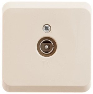 Фото Schneider Electric Этюд TVA-002K Розетка телевизионная (TV, в сборе, открытая установка, кремовая)