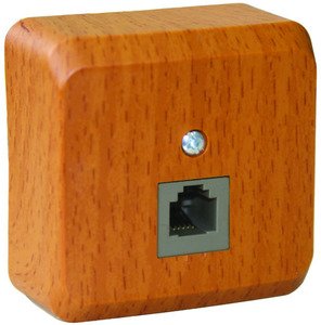 Фото Schneider Electric Этюд TELA-001T Розетка телефонная (RJ11, в сборе, открытая установка, бук)