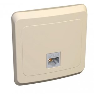 Фото Schneider Electric Этюд KOMC-001K Розетка компьютерная (RJ45, в сборе, скрытая установка, кремовая)