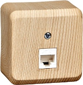 Фото Schneider Electric Этюд KOMA-001D Розетка компьютерная (RJ45, в сборе, открытая установка, сосна)