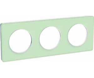 Фото Schneider Electric Odace S52P806S Рамка 3-постовая (зеленый лед)